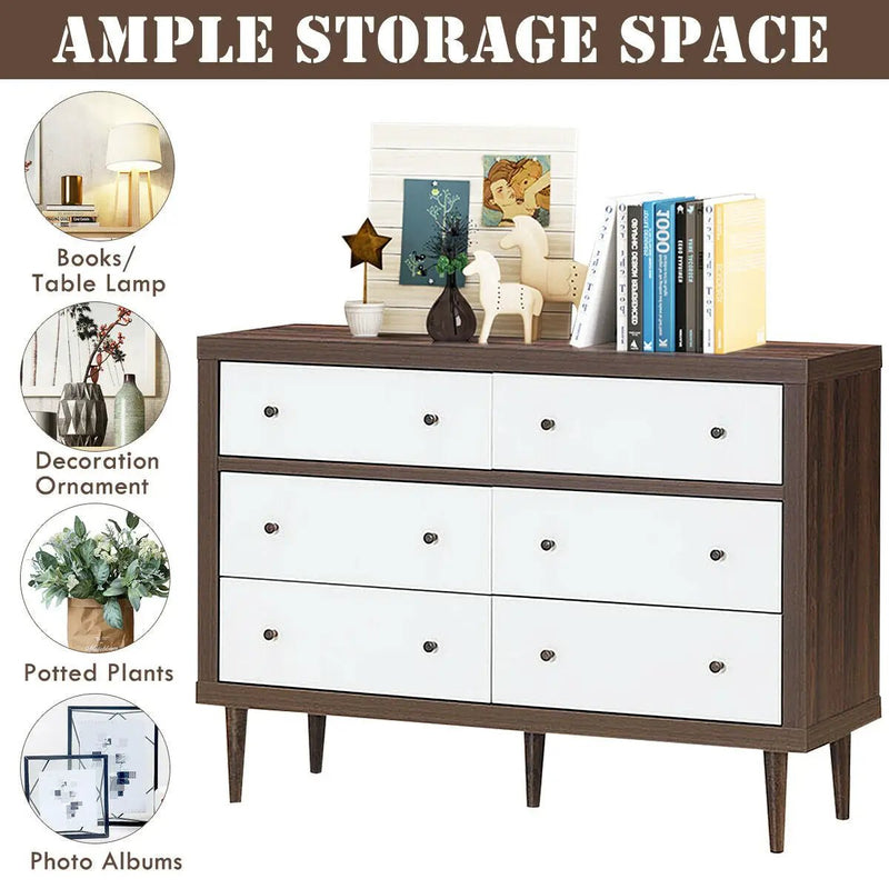 Antique-Style Free-Standing Dresser with 6 Drawers by DirectDeals