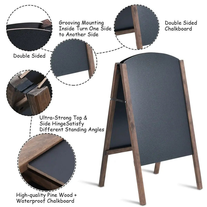 31.5 Inch Wood A-Frame Sidewalk Signage Chalkboard by DirectDeals