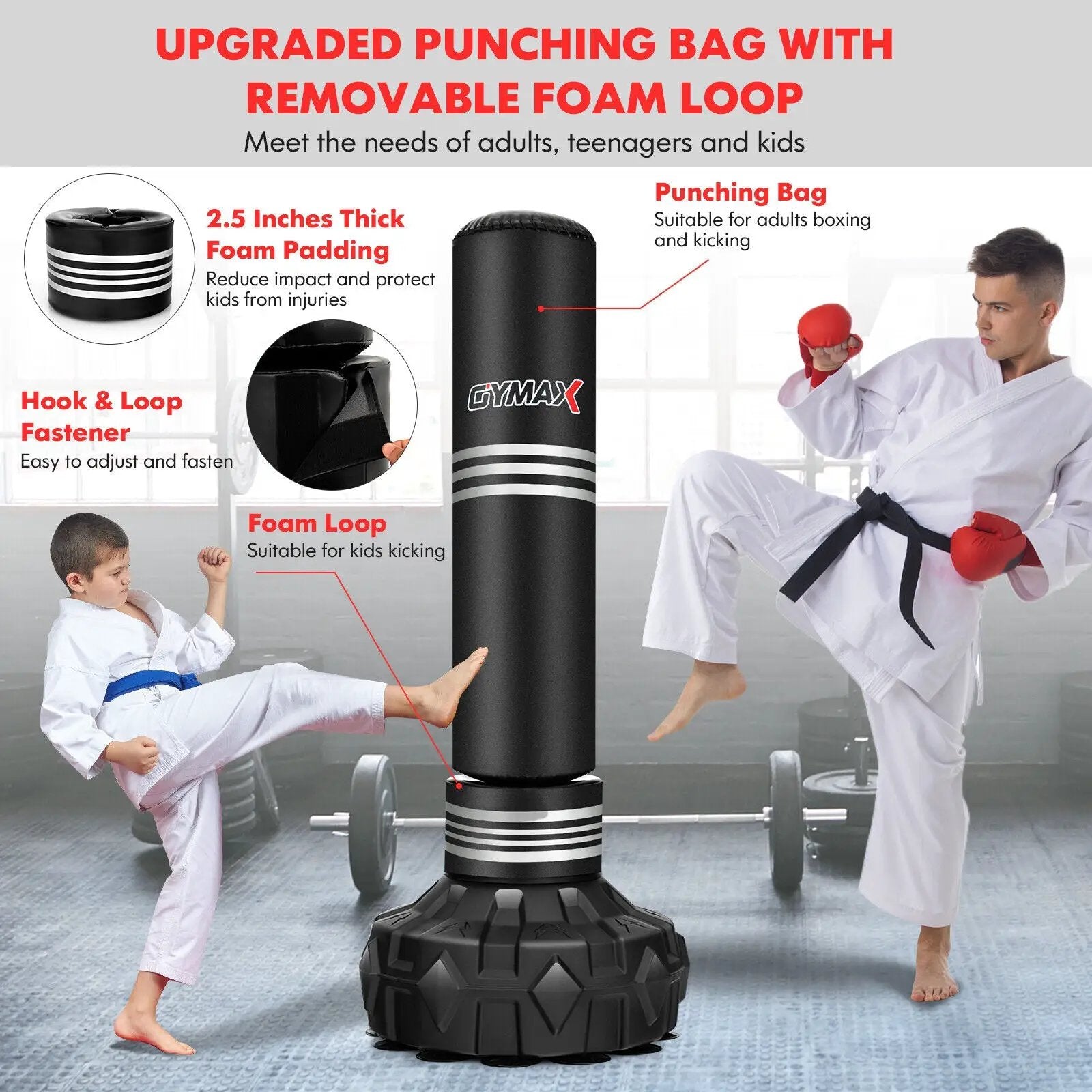 67 Inch Punching Bag with Fillable Suction Cup Base by DirectDeals