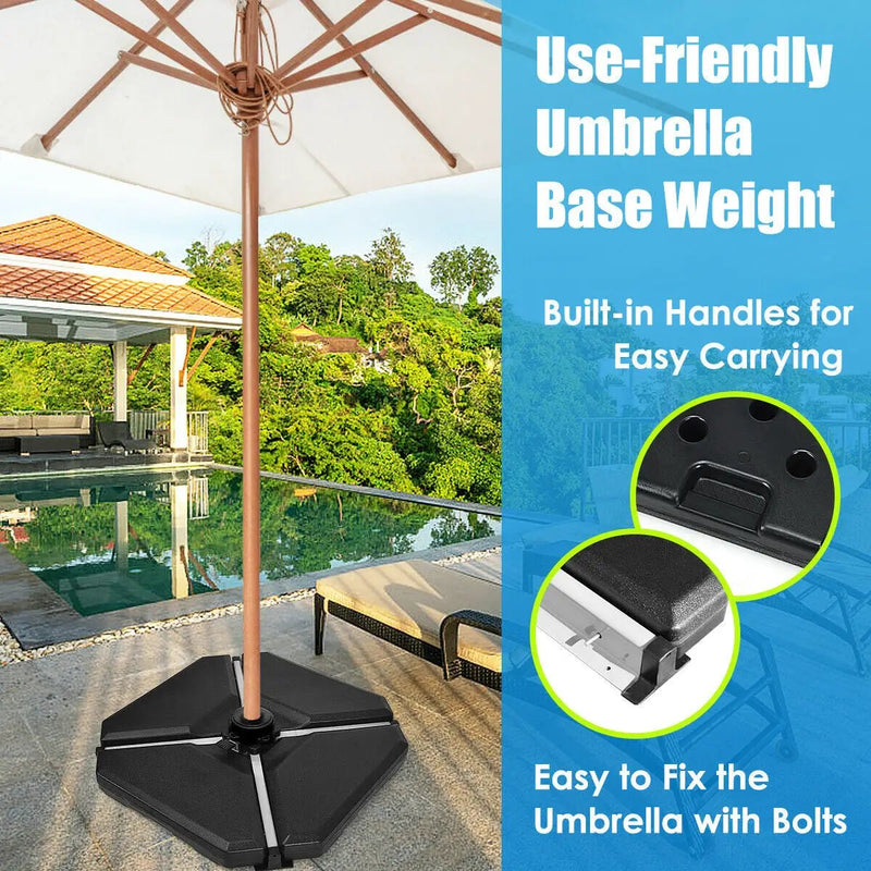 4 Pieces 195 lbs Patio Cantilever Offset Umbrella Base Weight Sand by DirectDeals