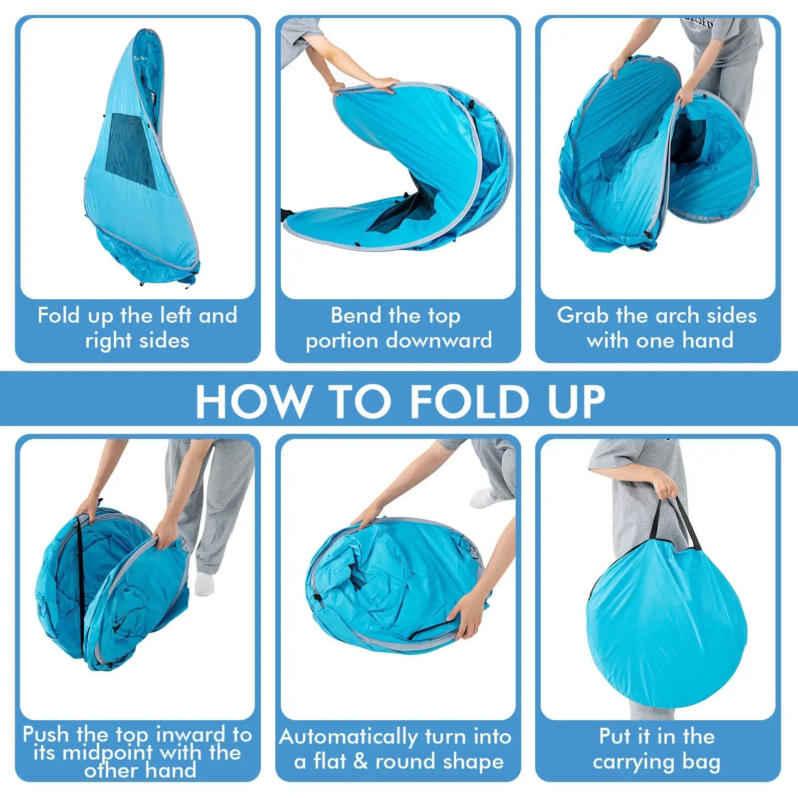 Automatic Pop-up Beach Tent with Carrying Bag-Blue by DirectDeals