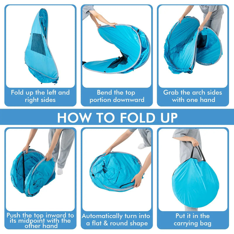 Automatic Pop-up Beach Tent with Carrying Bag-Blue by DirectDeals