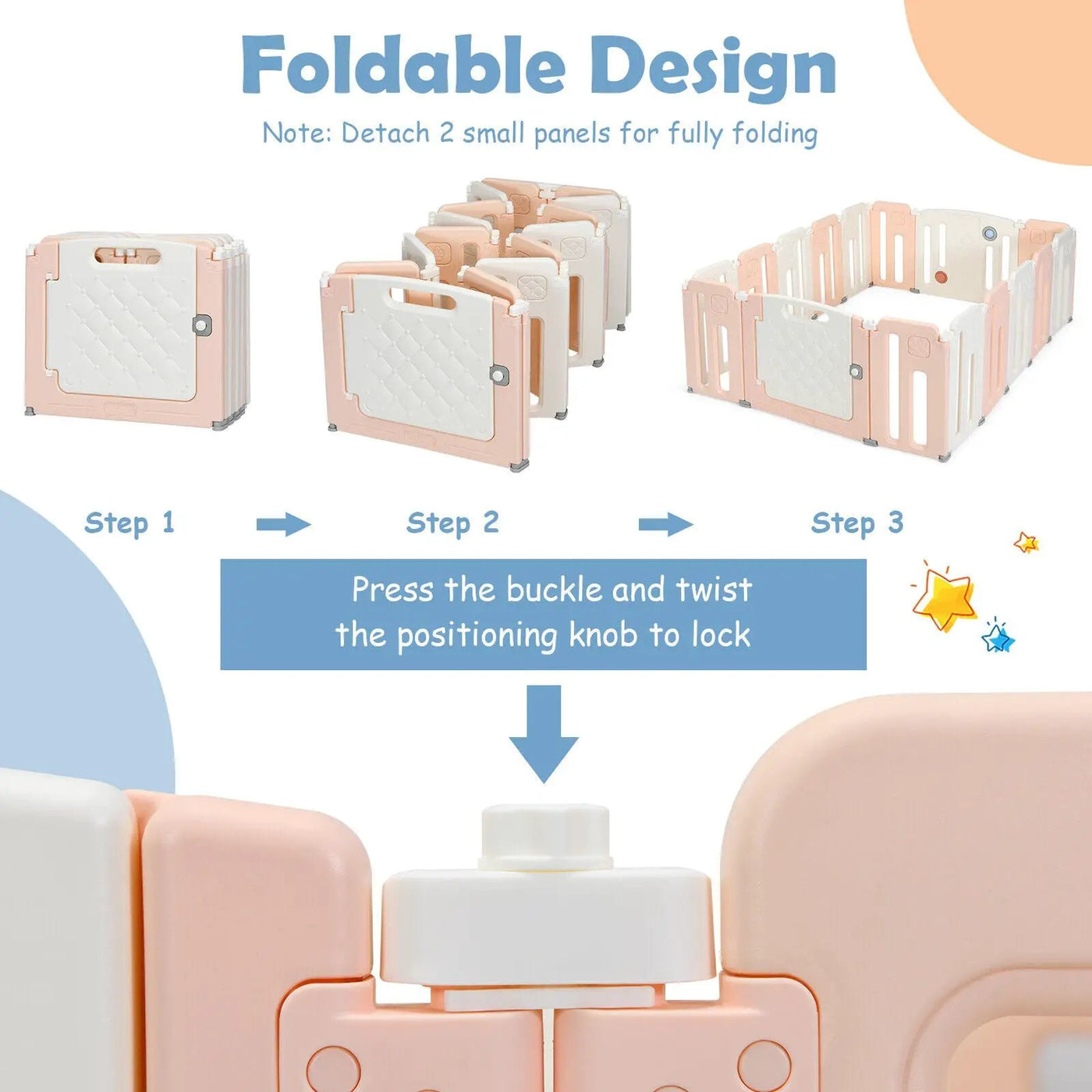 16 Panels Baby Safety Playpen with Drawing Board by DirectDeals