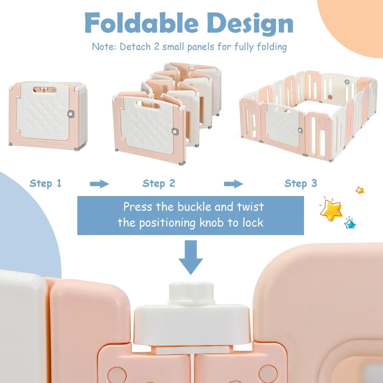 16 Panels Baby Safety Playpen with Drawing Board by DirectDeals