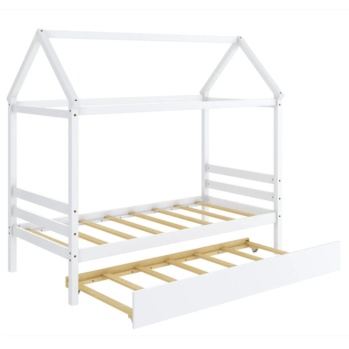 Kids Platform Bed Frame with Roof for Bedroom by DirectDeals