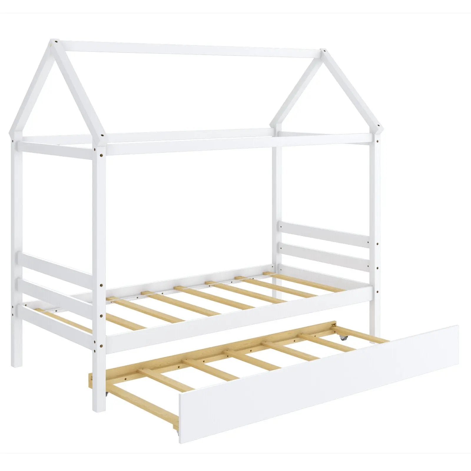 Kids Platform Bed Frame with Roof for Bedroom by DirectDeals