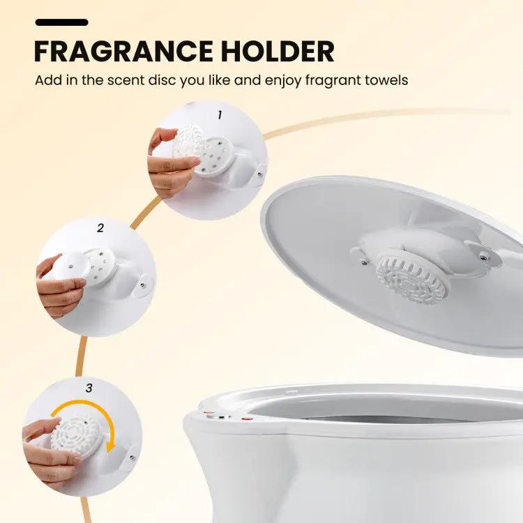 Bathroom Towel Warmer Bucket with Fragrance Holder and Auto Shut by DirectDeals