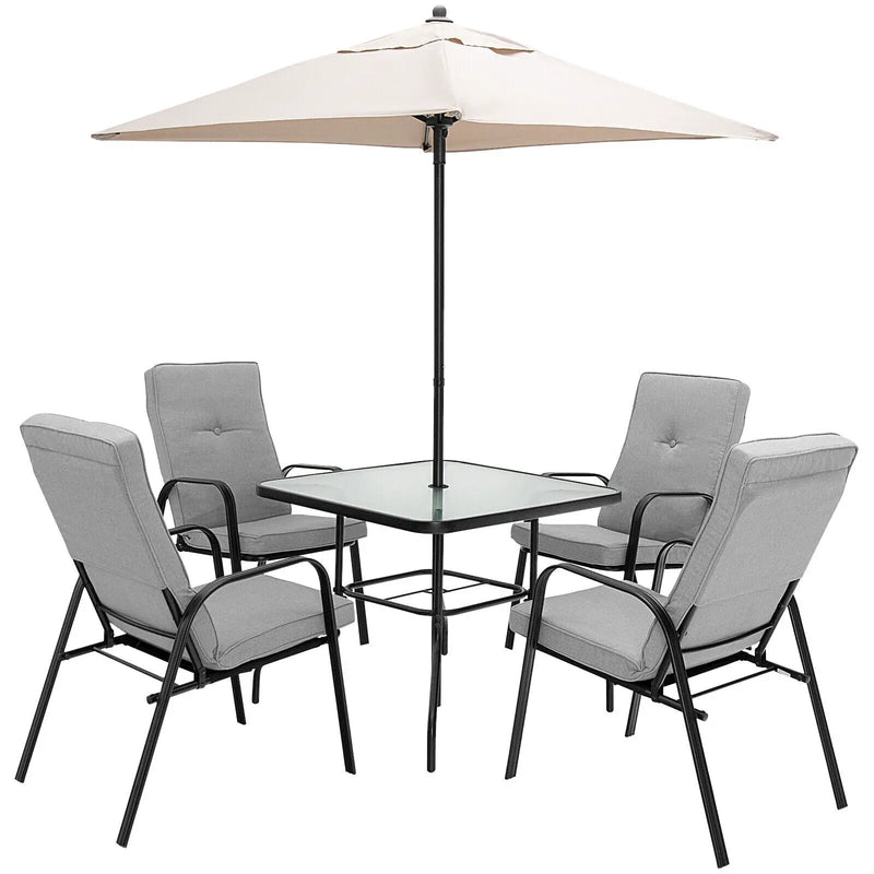 5 Feet Patio Square Market Table Umbrella Shelter with 4 Sturdy Ribs by DirectDeals