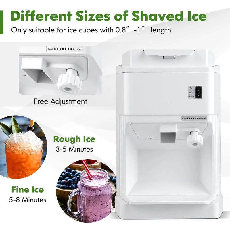 460W Snow Cone Maker Machine Shaver Adjustable-White by DirectDeals