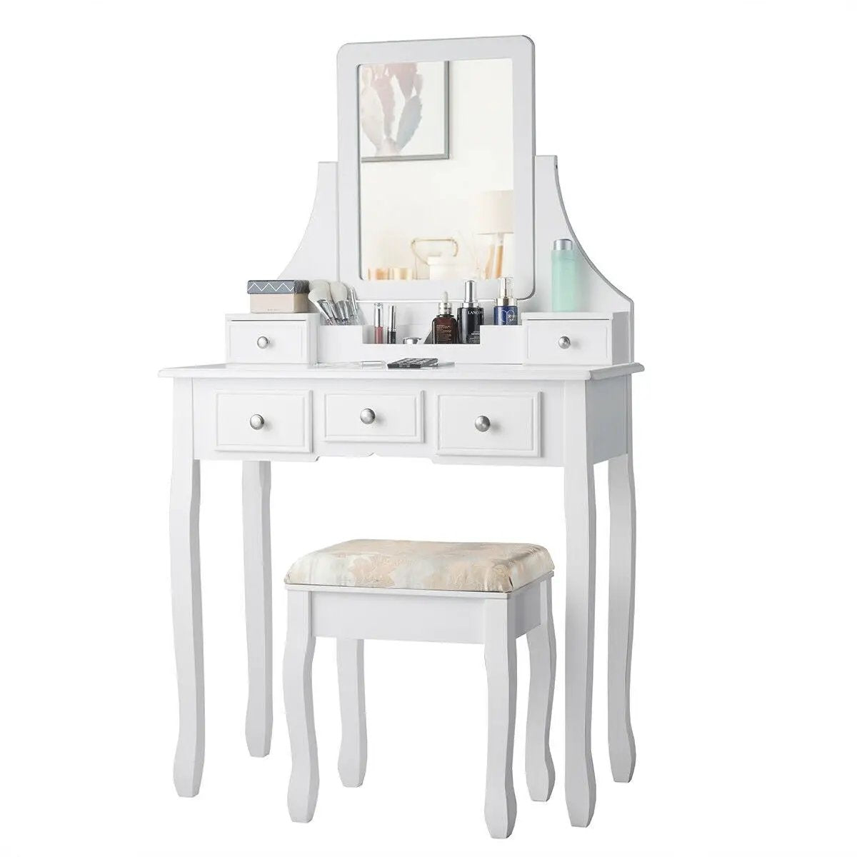 5 Drawers Removable Box Makeup Dressing Vanity Set by DirectDeals