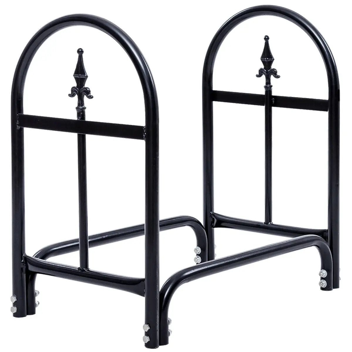 2 Feet Outdoor Heavy Duty Steel Firewood Storage Holder by DirectDeals