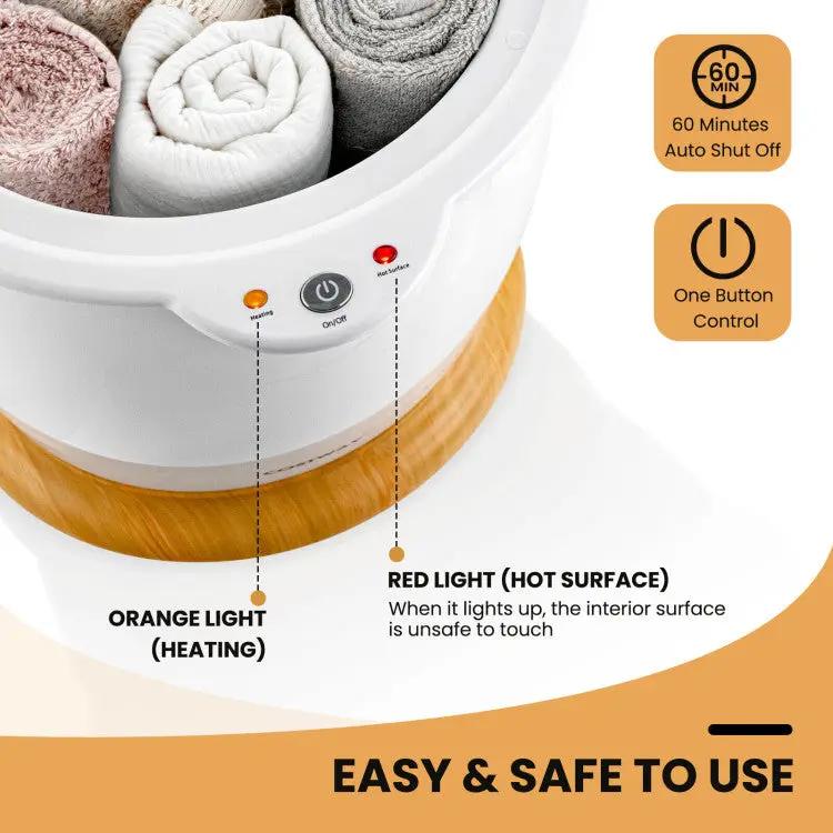 Bathroom Towel Warmer Bucket with Fragrance Holder and Auto Shut by DirectDeals