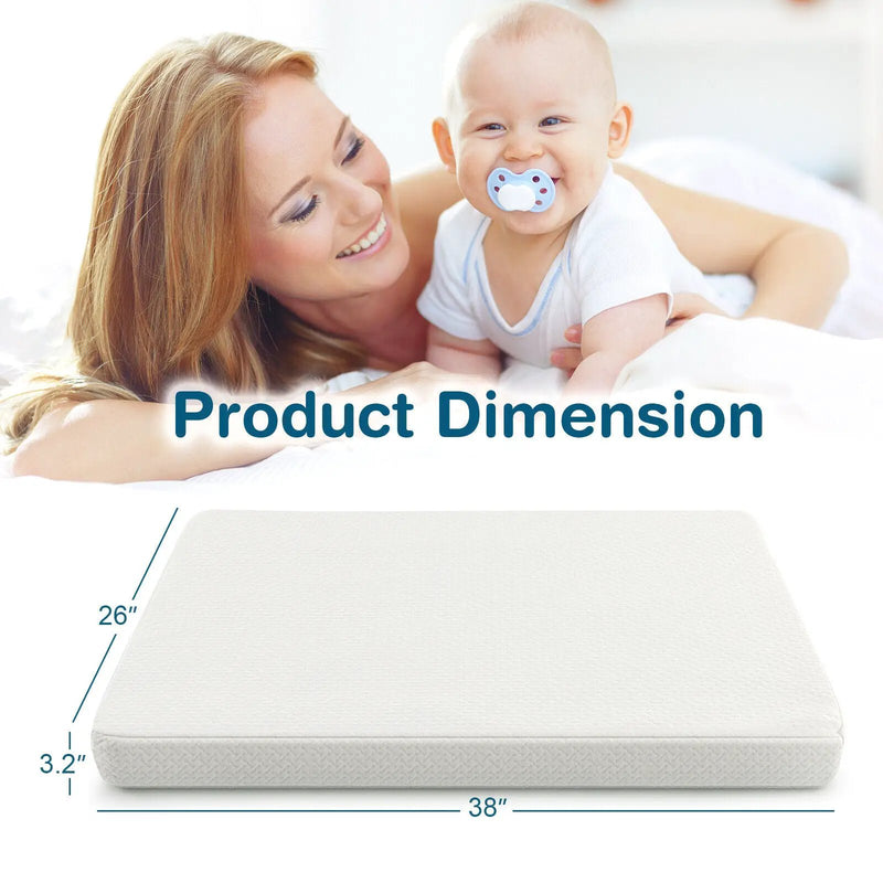 38 x 26 Inch Dual Sided Pack and Play Baby Mattress Pad with Removable Washable Cover-White by DirectDeals