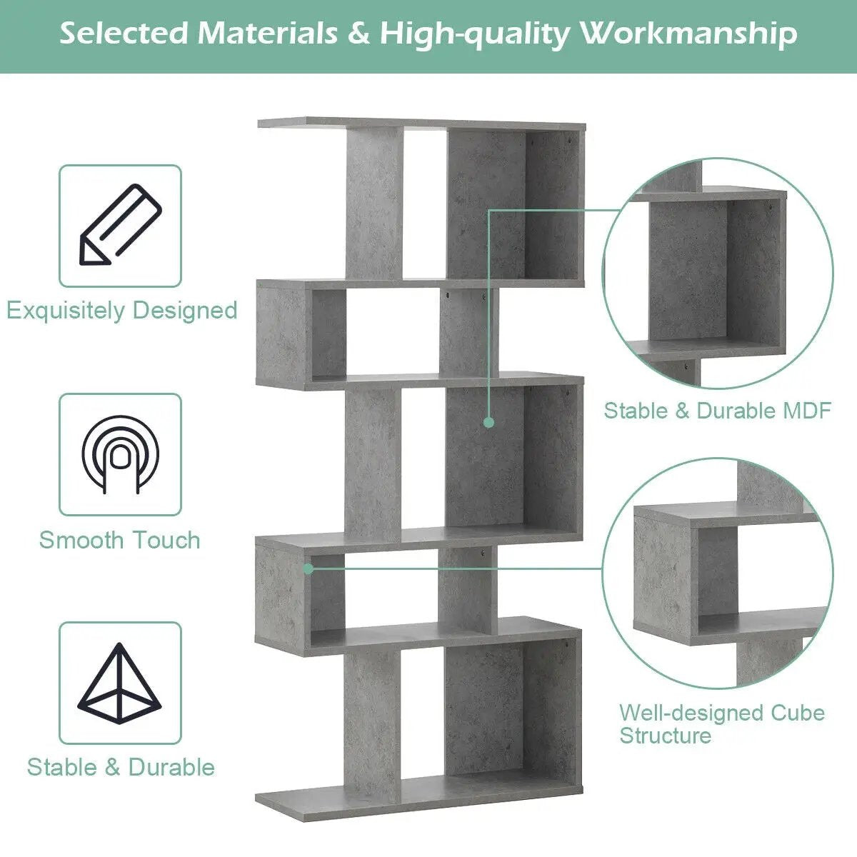 5 Cubes Ladder Shelf Corner Bookshelf Display Rack Bookcase by DirectDeals