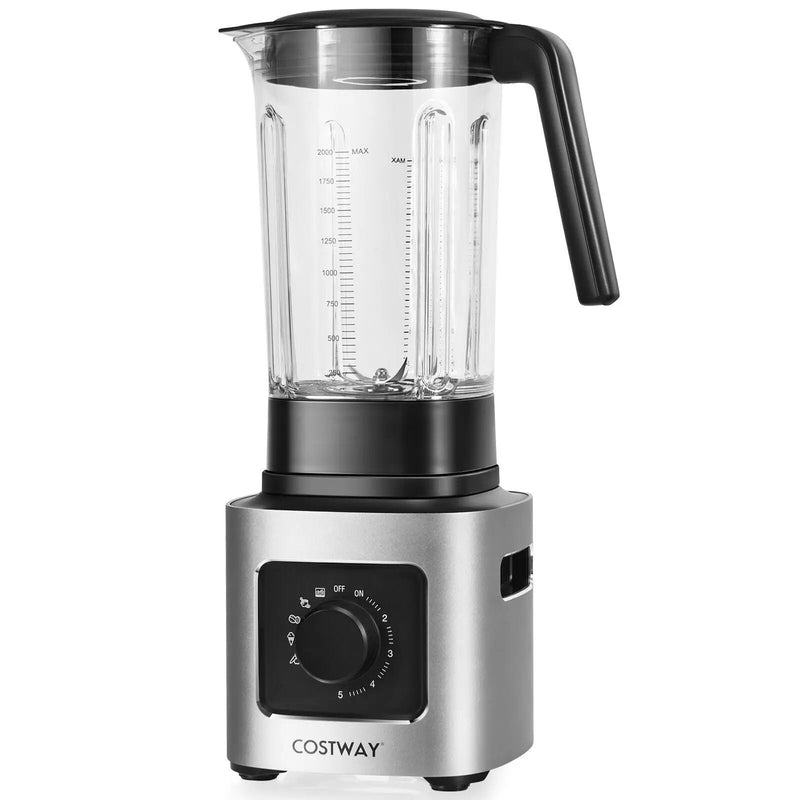 1500W 5-Speed Countertop Smoothie Blender with 5 Presets and 68oz Tritan Jar-Silver by DirectDeals