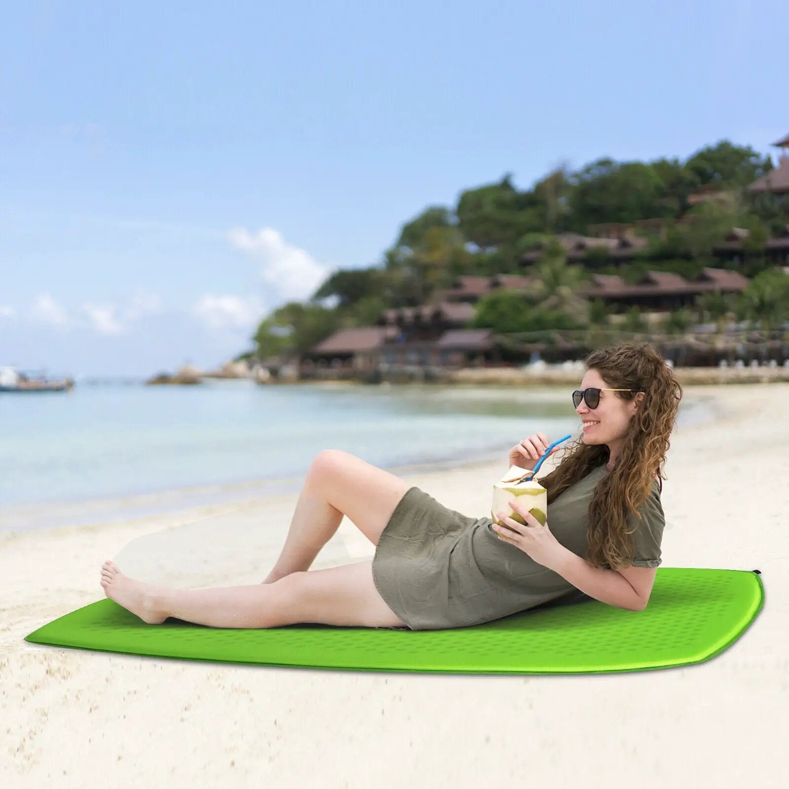 Inflatable Sleeping Pad with Carrying Bag by DirectDeals