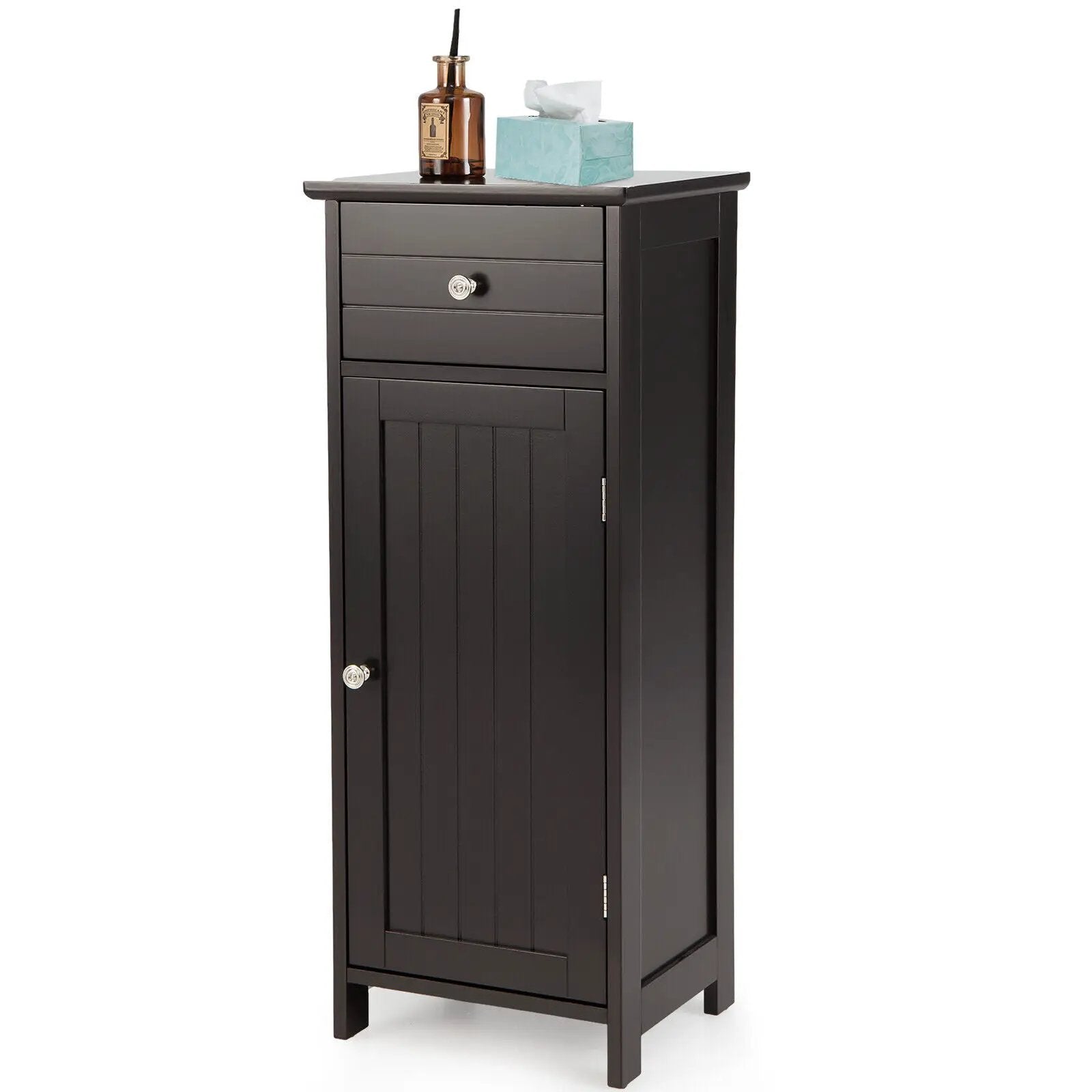 Wooden Bathroom Floor Storage Cabinet with Drawer and Shelf by DirectDeals