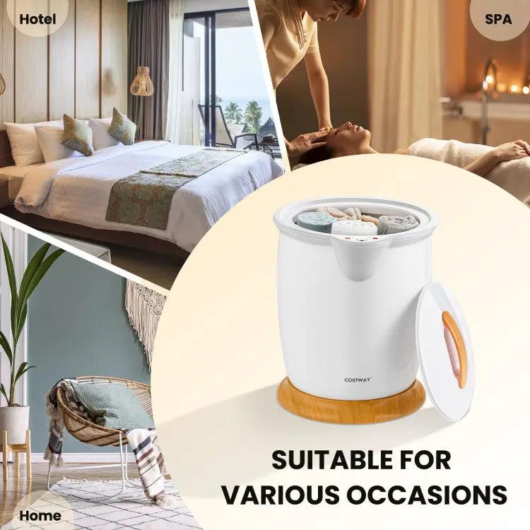 Bathroom Towel Warmer Bucket with Fragrance Holder and Auto Shut by DirectDeals