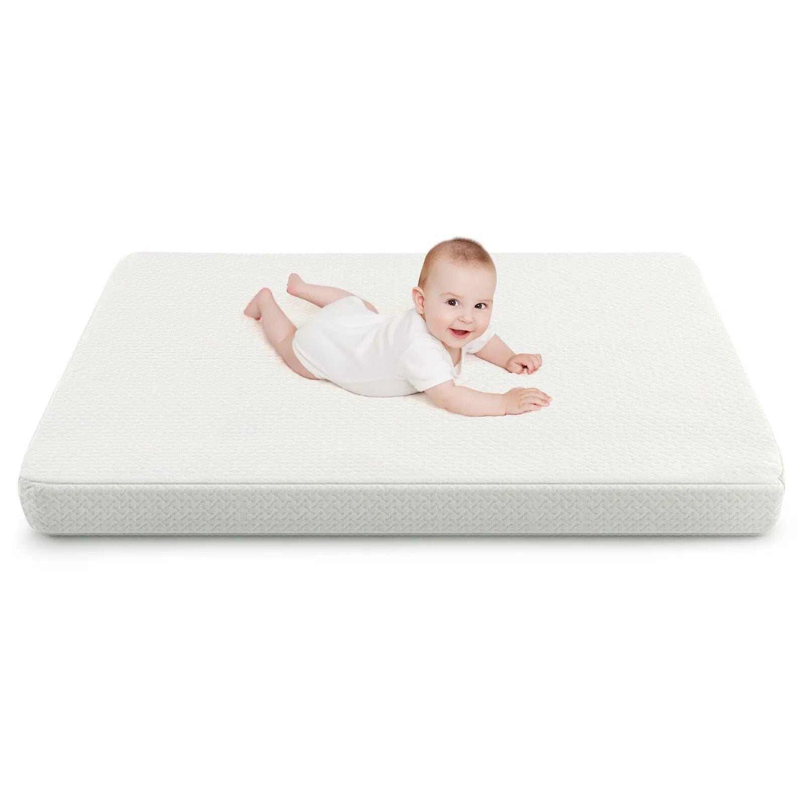 38 x 26 Inch Dual Sided Pack and Play Baby Mattress Pad with Removable Washable Cover-White by DirectDeals