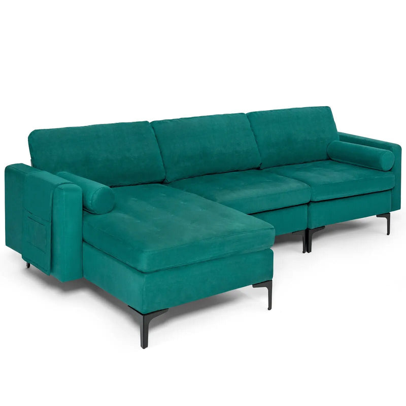 3-Seat L-Shaped Sectional Sofa with USB Ports & Storage by DirectDeals