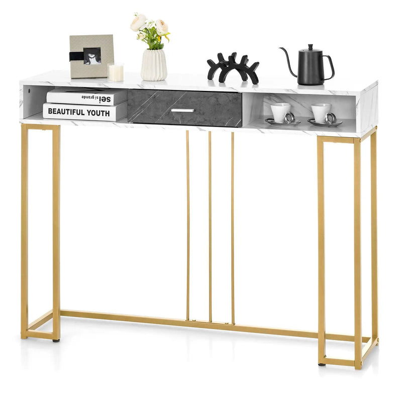 Narrow Long Sofa Table for Living Room-White by DirectDeals