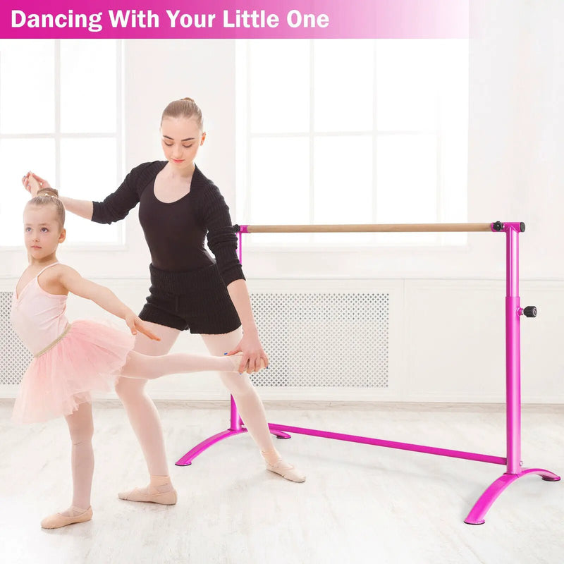 51 Inch Ballet Barre Bar with 4-Position Adjustable Height by DirectDeals