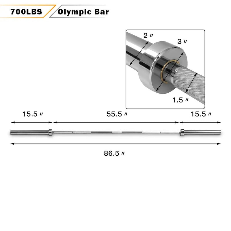 7 Feet Workout Olympic Multifunctional Weight Barbell with Copper Sleeve and Bearing Connection by DirectDeals
