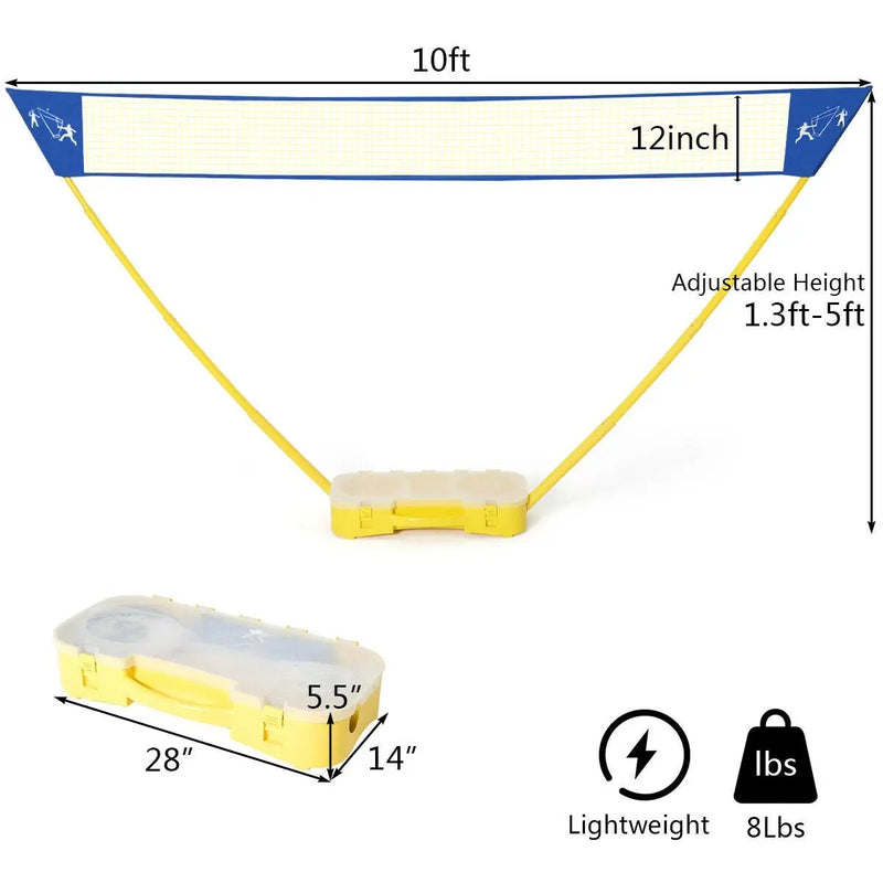 Portable Badminton Set Folding Tennis Badminton Volleyball Net by DirectDeals