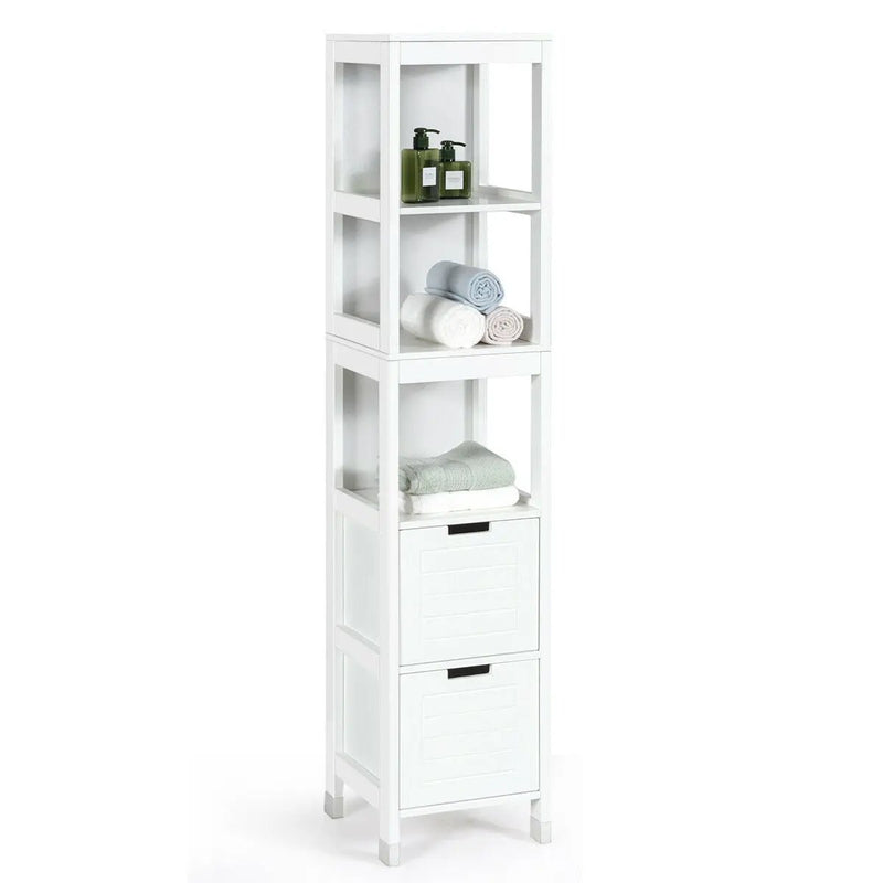5-Tier Multifunctional Bathroom Floor Cabine Storage with 2 Drawers by DirectDeals