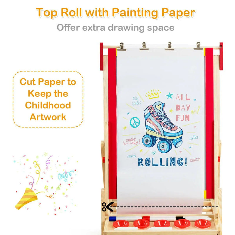 Flip-Over Double-Sided Kids Art Easel by DirectDeals