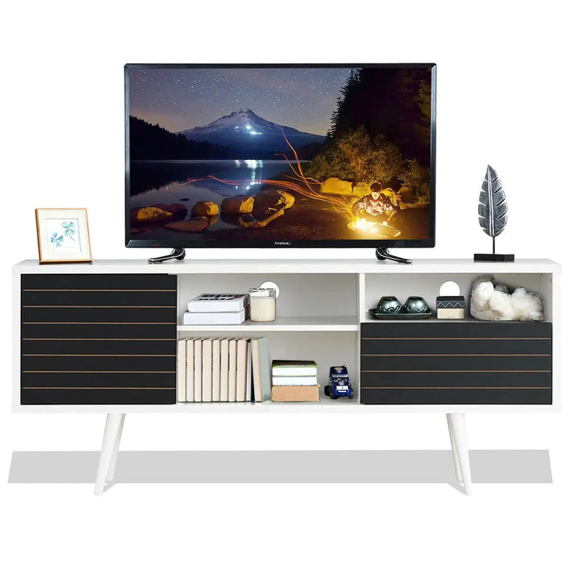 Mid-Century Modern TV Stand for TVs up to 65 Inch with Storage Shelves by DirectDeals