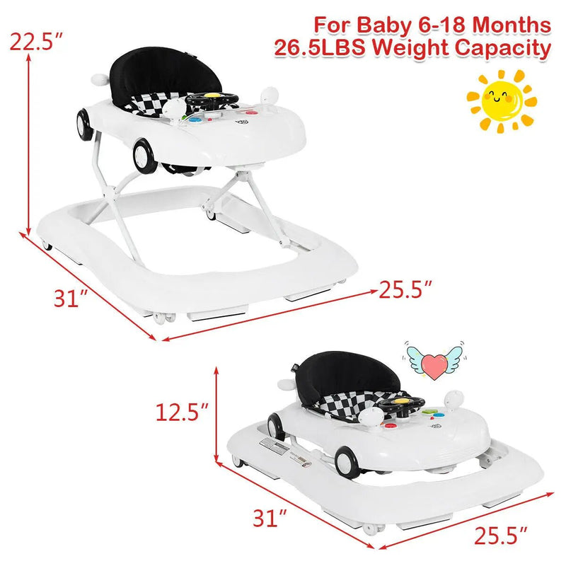 2-in-1 Foldable Baby Walker with Music Player and Lights by DirectDeals