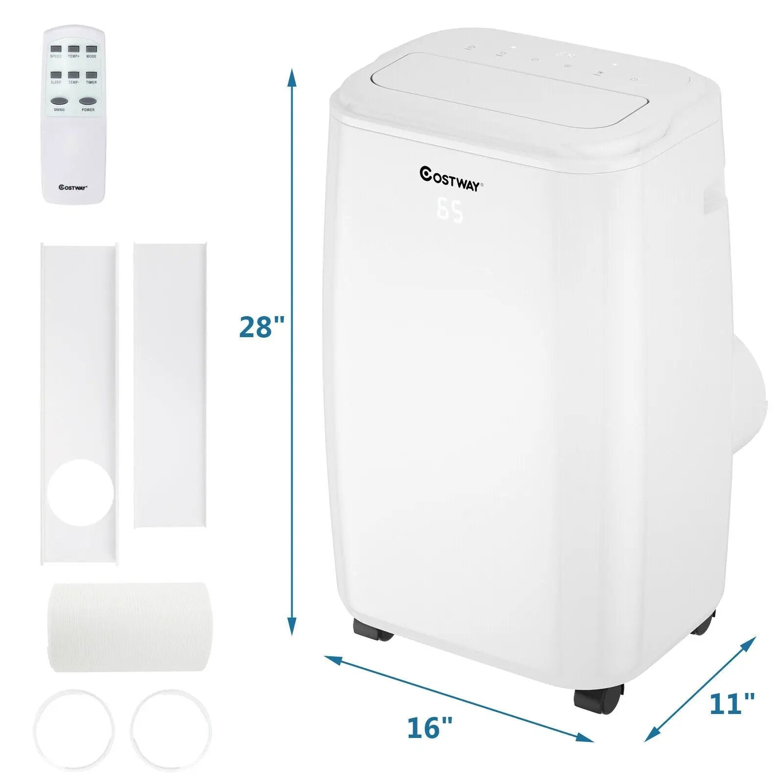 10000 BTU(Ashrae) Portable Air Conditioner with with 3 Modes and Remote Control by DirectDeals