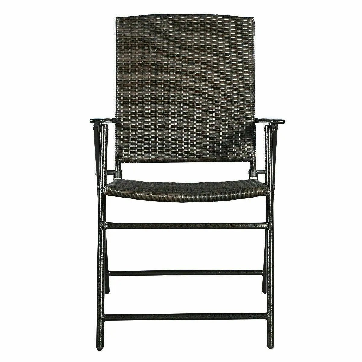 Set of 4 Rattan Folding Chairs by DirectDeals