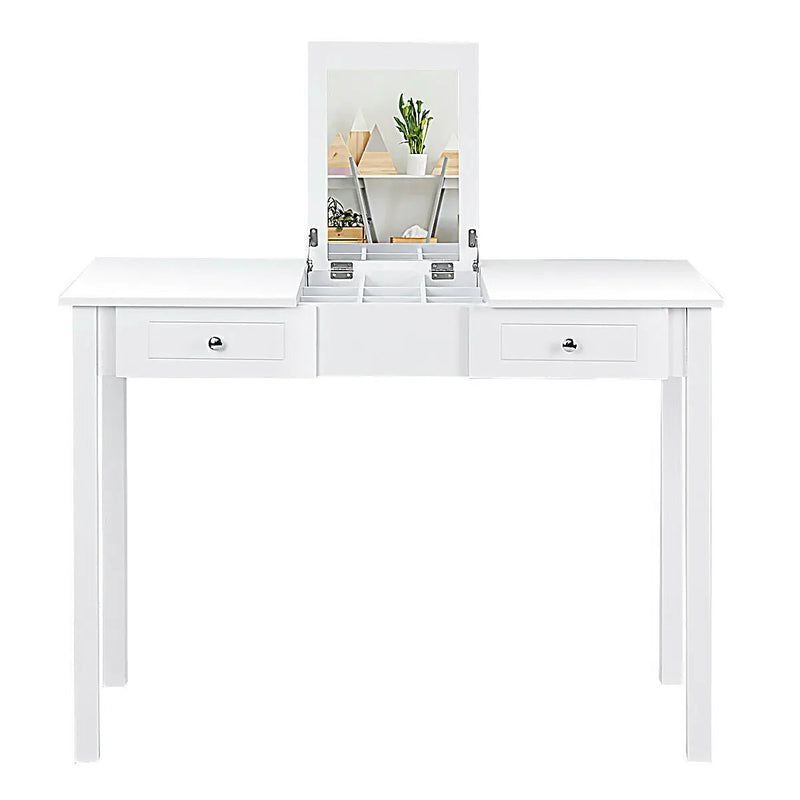 Modern Vanity Dressing Table with 1 Flip Top Mirror and 2 Drawers by DirectDeals