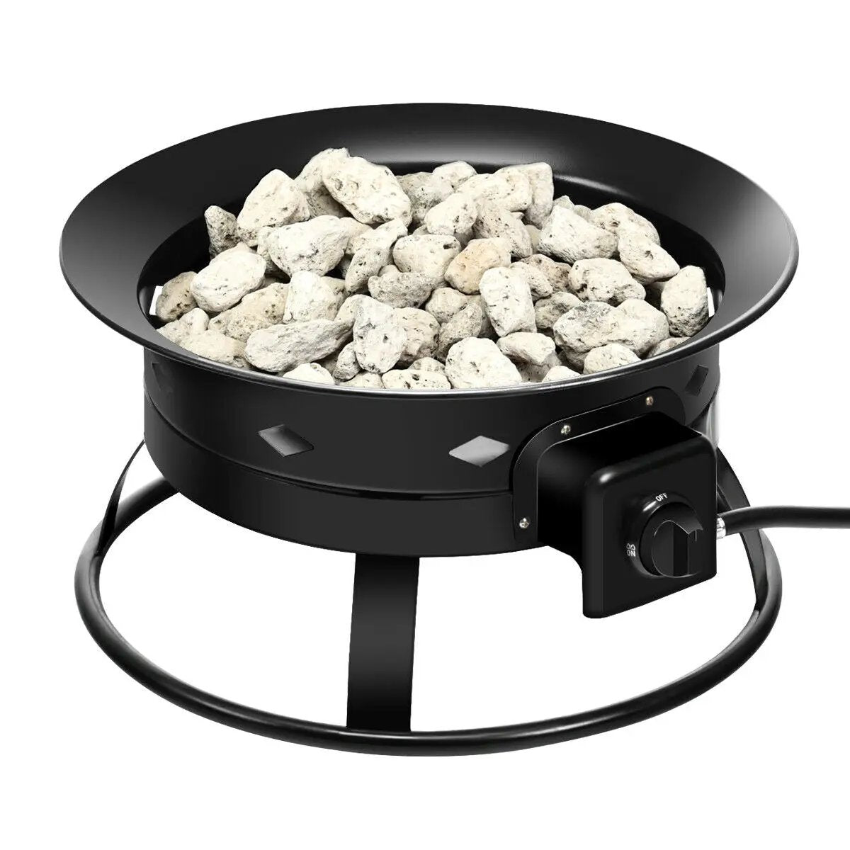 58 000BTU Firebowl Outdoor Portable Propane Gas Fire Pit with Cover and Carry Kit by DirectDeals