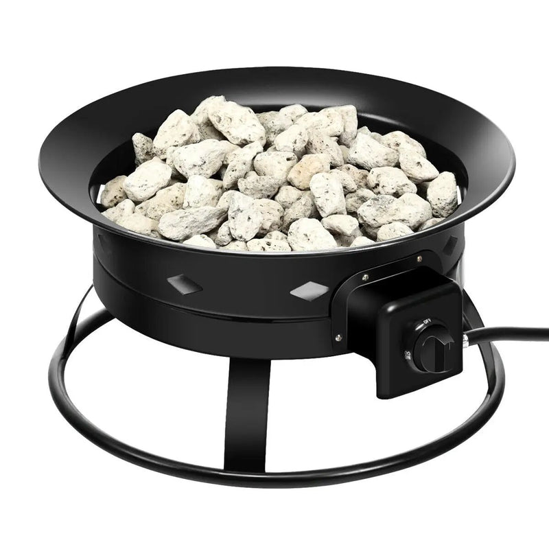 58 000BTU Firebowl Outdoor Portable Propane Gas Fire Pit with Cover and Carry Kit by DirectDeals