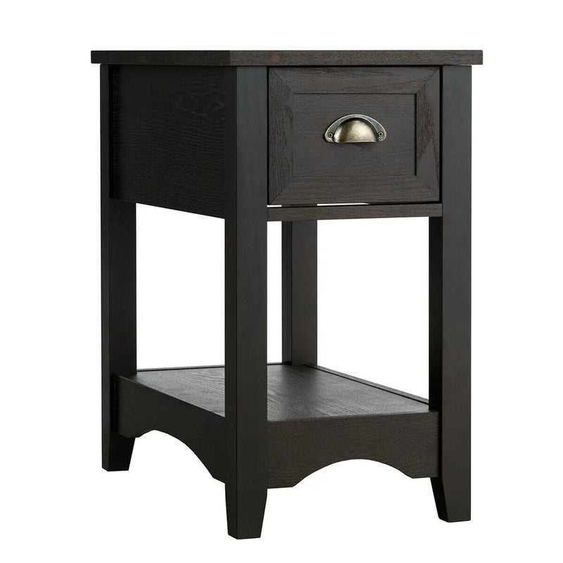 Contemporary Chair Side End Table Compact Table with Drawer Nightstand by DirectDeals