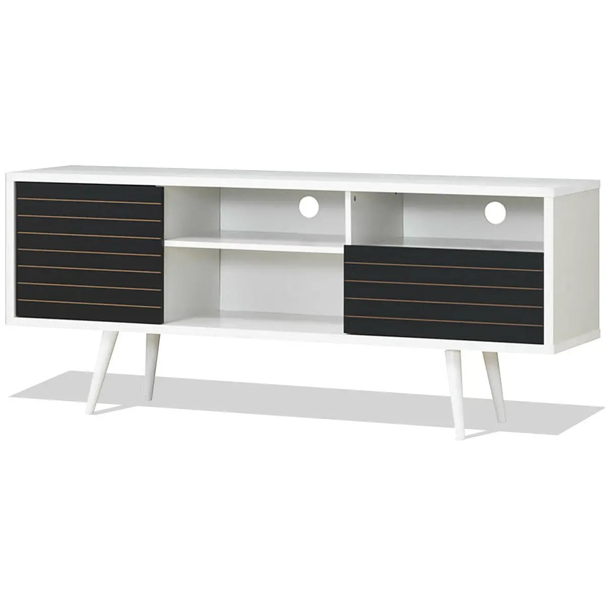 Mid-Century Modern TV Stand for TVs up to 65 Inch with Storage Shelves by DirectDeals