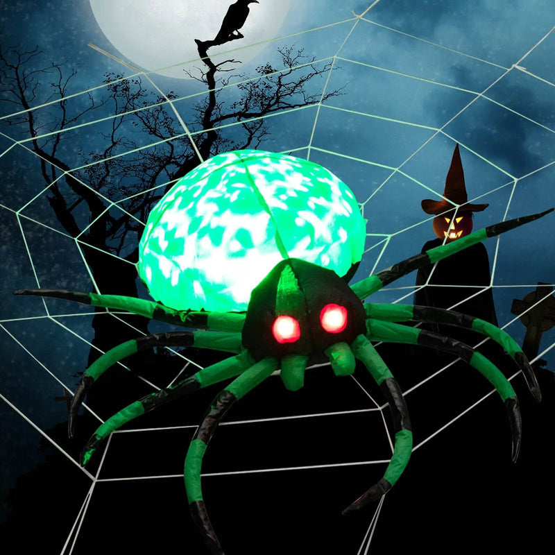 5 Feet Long Halloween Inflatable Creepy Spider with Cobweb and LEDs by DirectDeals