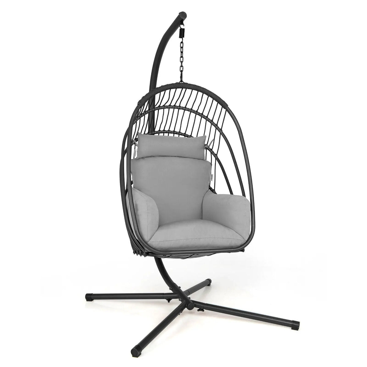 Hanging Folding Egg Chair with Stand Soft Cushion Pillow Swing Hammock by DirectDeals