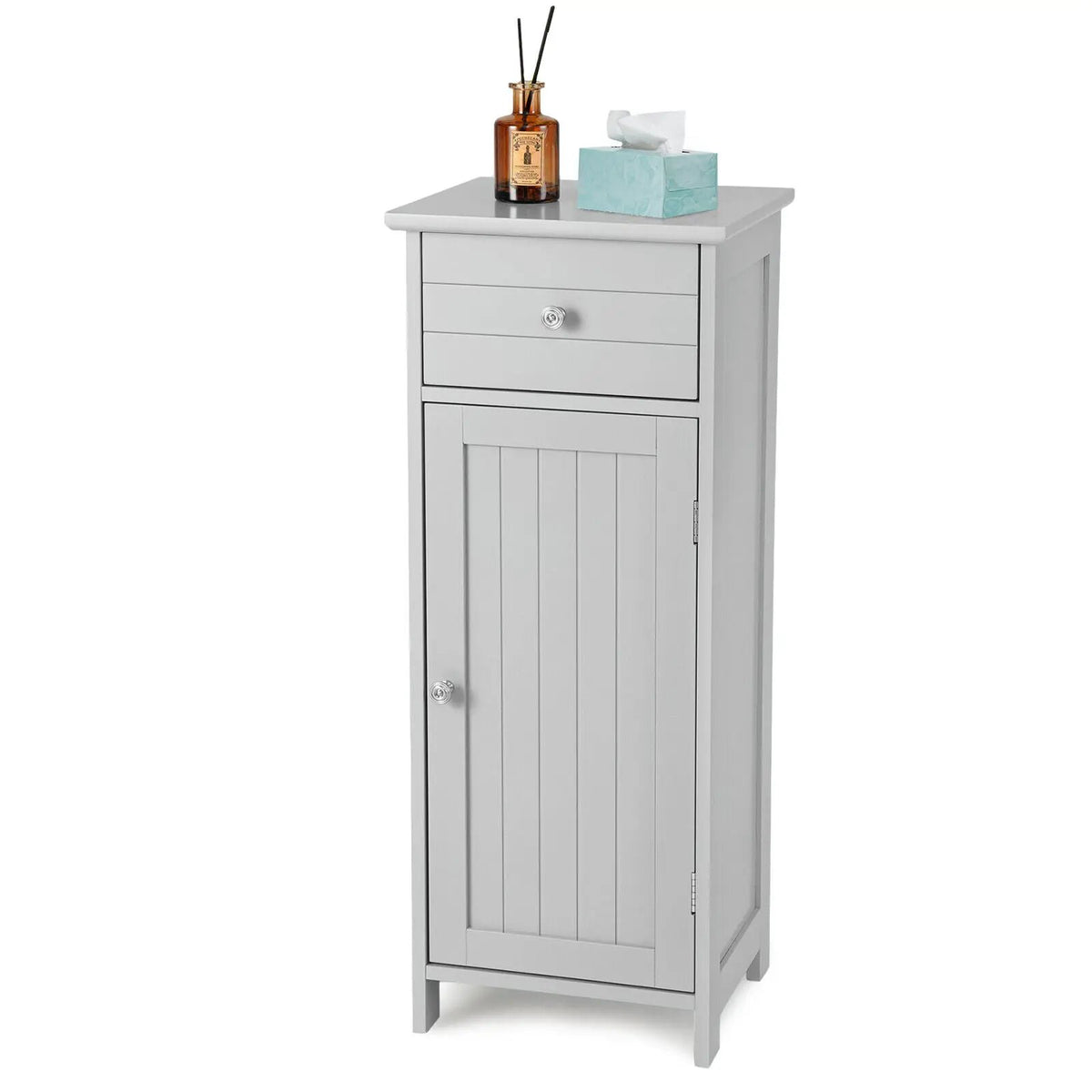 Wooden Bathroom Floor Storage Cabinet with Drawer and Shelf by DirectDeals