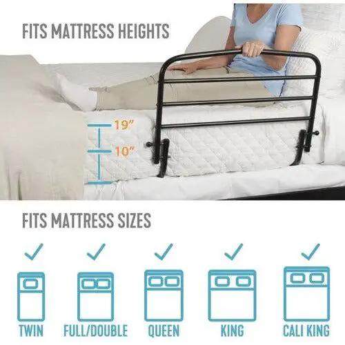 Stander 30" Safety Bed Rail with Padded Pouch, Folding Bedside Safety Guard Rail for Adults, Seniors, and Elderly, Under Mattress Bed Safety Handle for Home, Fits Most King, Queen, Full, and Twin Beds by Selzalot