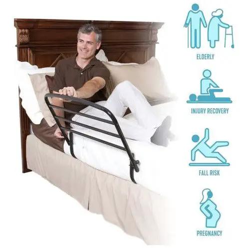 Stander 30" Safety Bed Rail with Padded Pouch, Folding Bedside Safety Guard Rail for Adults, Seniors, and Elderly, Under Mattress Bed Safety Handle for Home, Fits Most King, Queen, Full, and Twin Beds by Selzalot