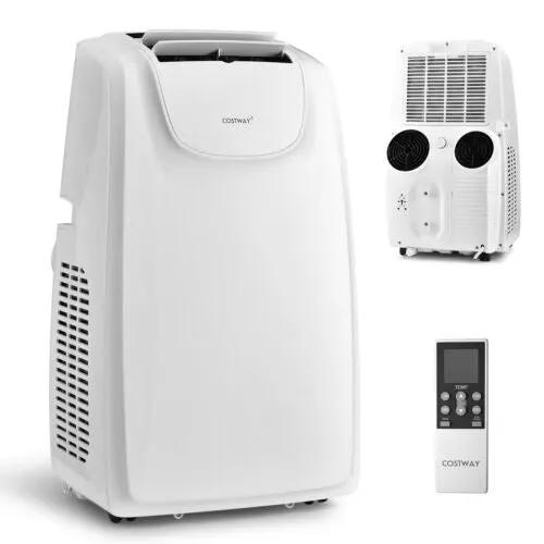 12000 BTU Dual Hose Portable Air Conditioner with Remote Control-White by DirectDeals