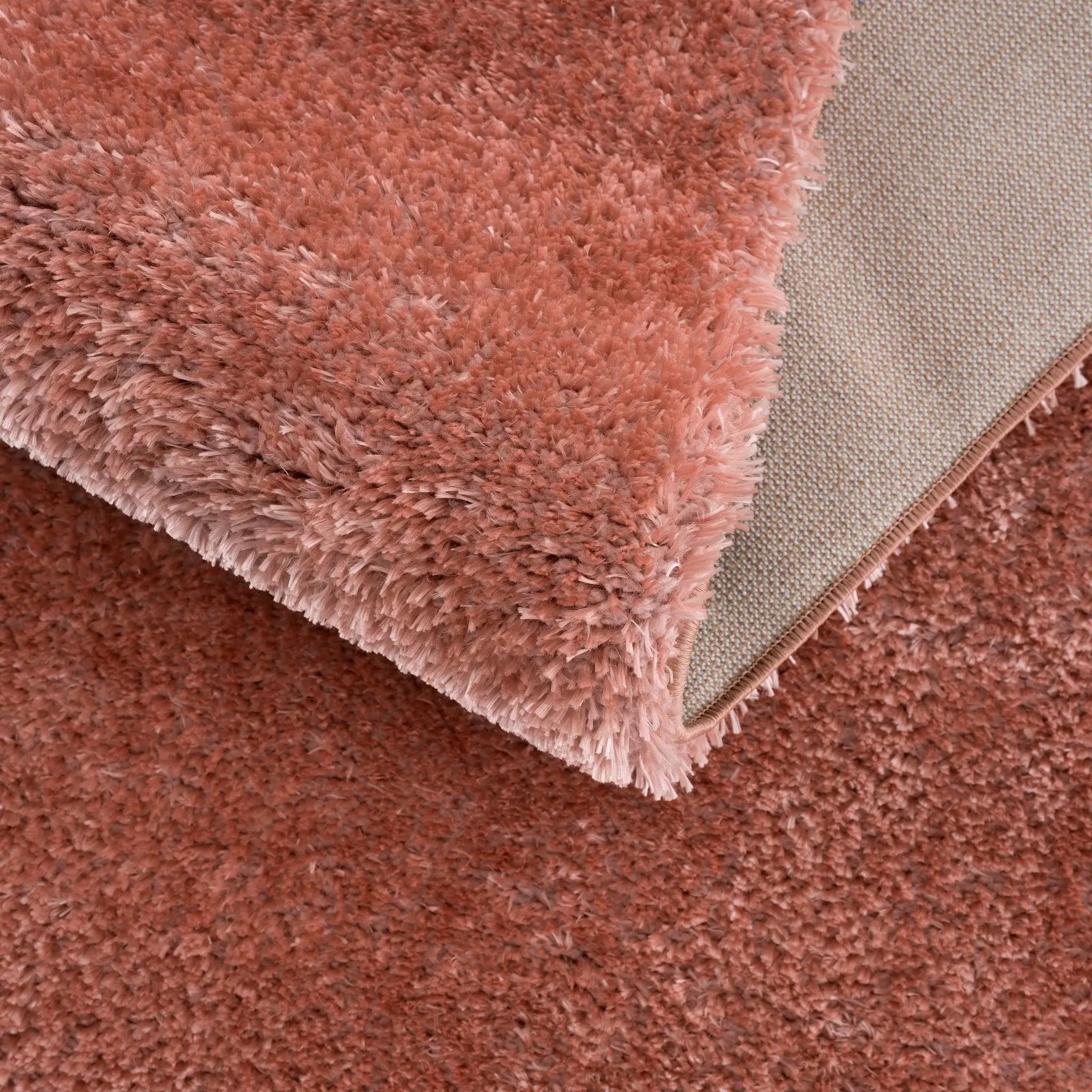 Rosava Dusty Pink Subtle Wavy Abstract Modern Minimalist Polyester Machine Woven Area Rug - Clearance by Boutique Rugs