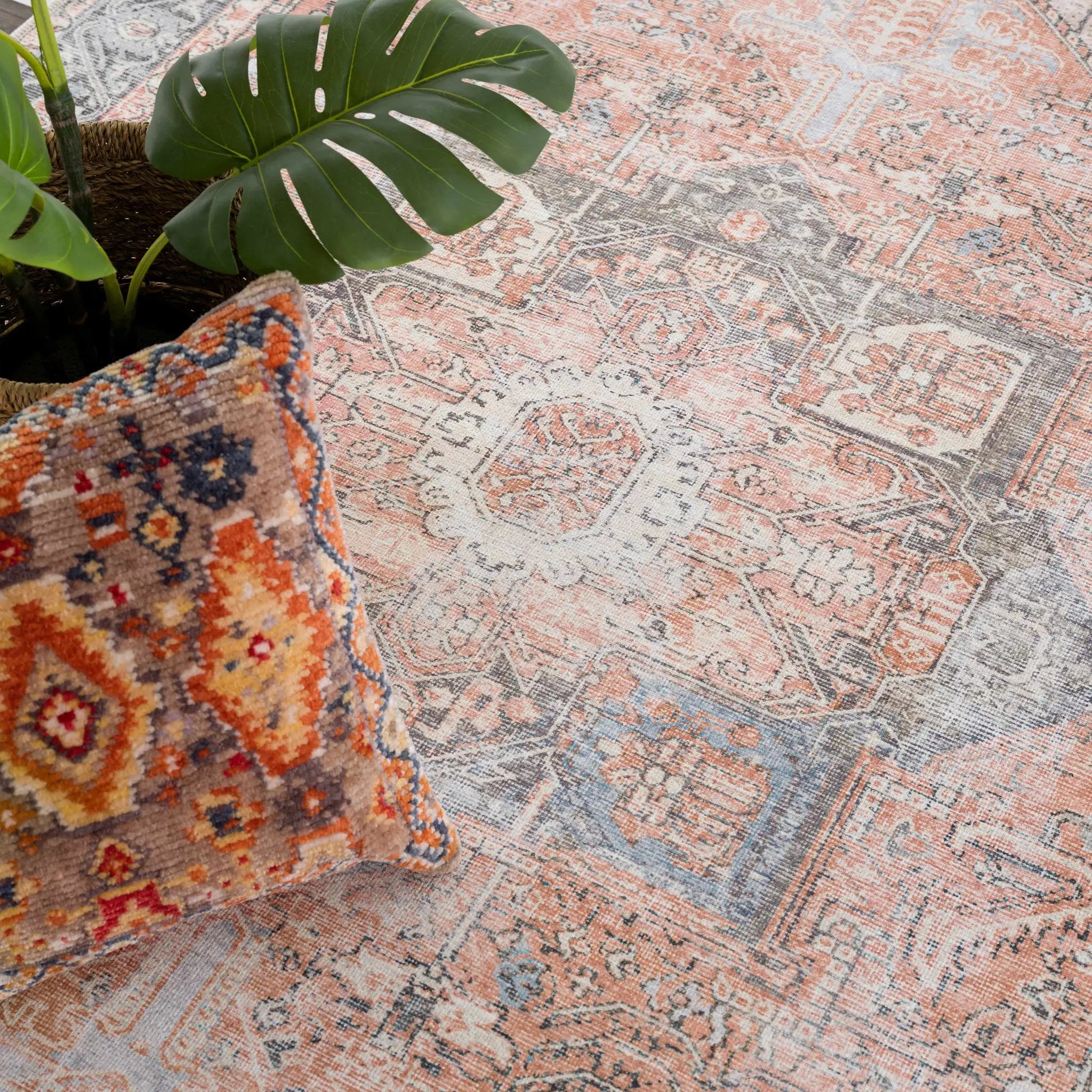 Rosman Distressed Washable Area Rug by Boutique Rugs