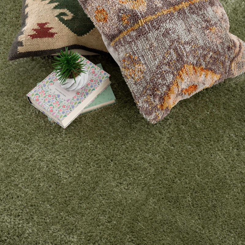 Heavenly Solid Green Plush Rug - Clearance by Boutique Rugs
