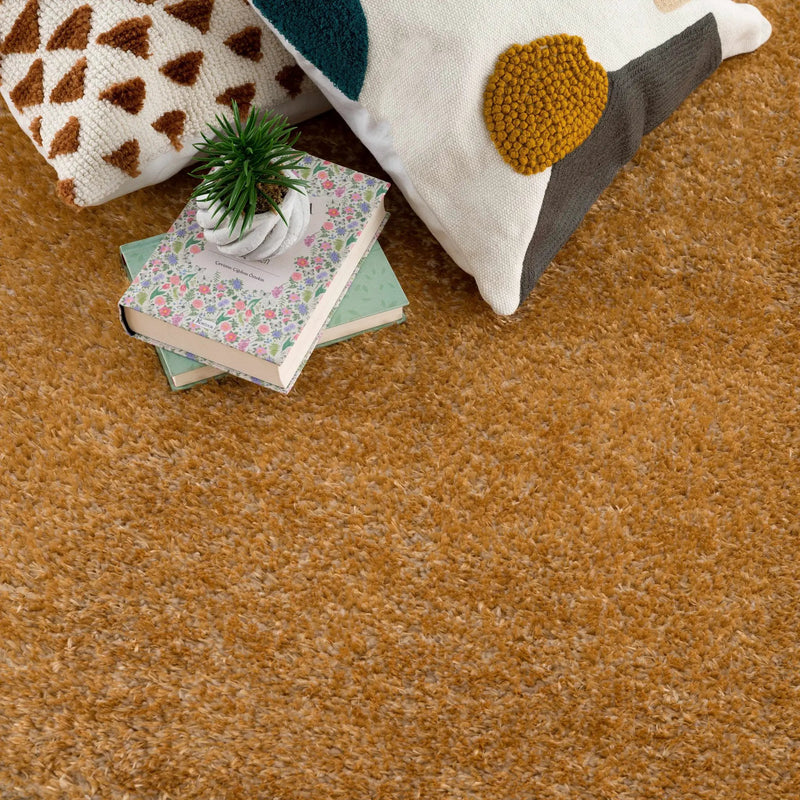 Heavenly Solid Mustard Plush Rug - Clearance by Boutique Rugs