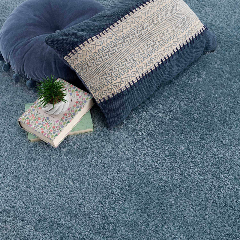 Heavenly Solid Blue Plush Rug - Clearance by Boutique Rugs